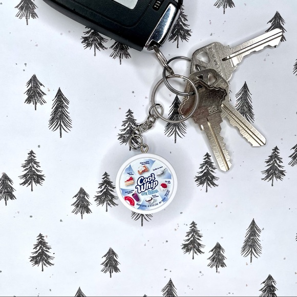 Cool Whip Lite Keychain | Handmade | Mini Brands | Quirky | Fun | NWOT - Picture 5 of 15
